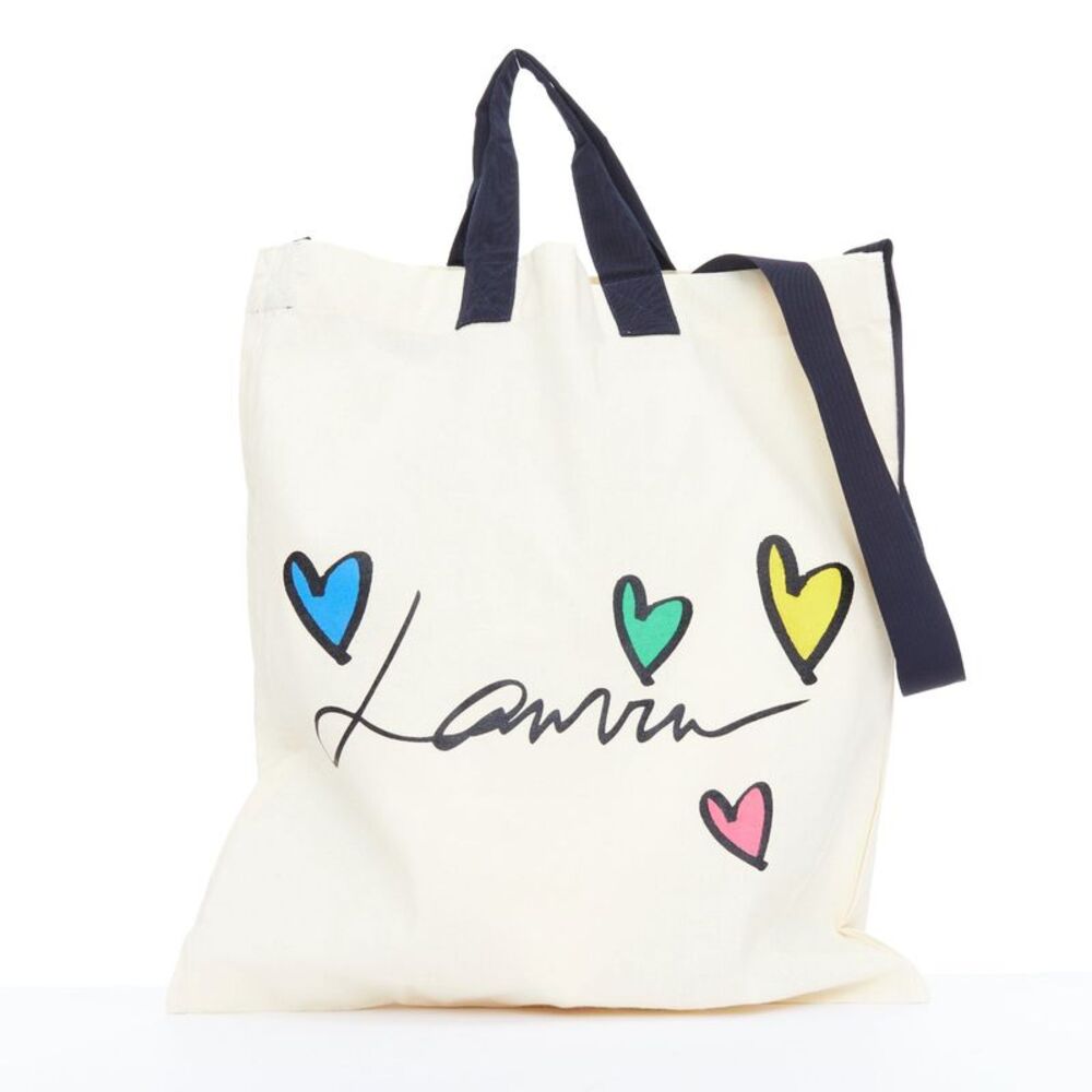 Lanvin Hearts Printed Canvas Crossbody Tote Bag